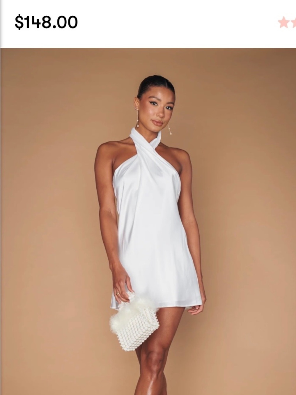 Show Me Your MuMu White Twist Halter Mini Dress